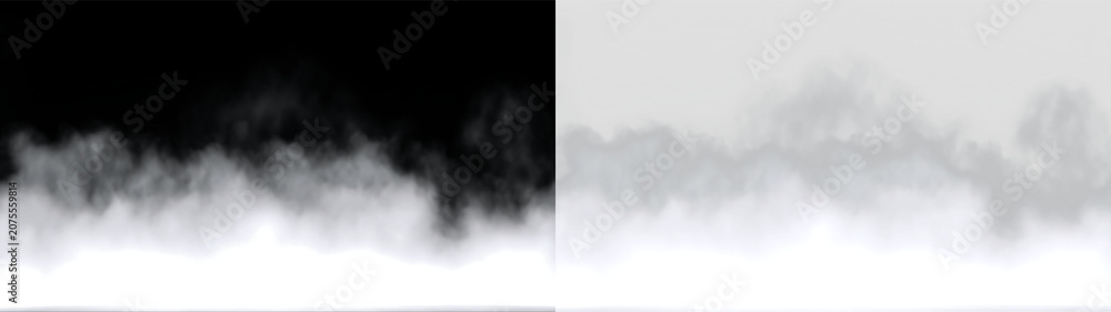 Fototapeta premium Clouds and fog in the sky creating a misty effect with a transparent background during a cloudy day