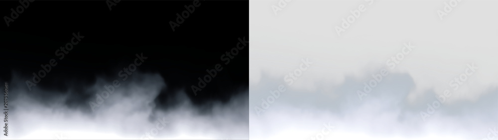 Fototapeta premium Clouds on a transparent background with a soft blend of gray and white colors in the sky during daytime