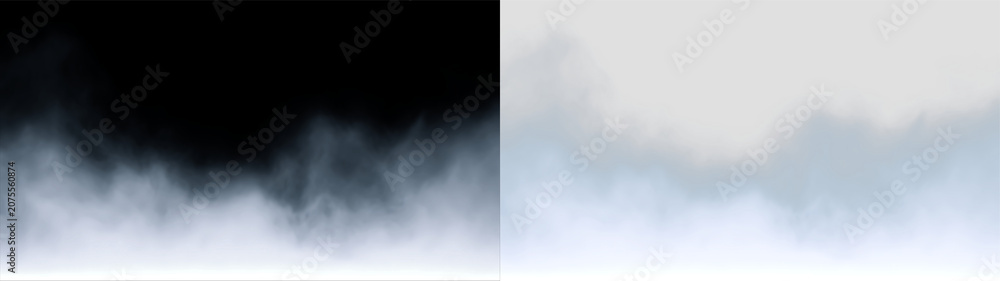 Fototapeta premium Smoke rising from a surface during early morning hours creates a soft, cloudy effect on a transparent background for digital use