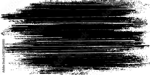 Φωτογραφία Dense black grunge paint brush stroke texture abstracts messy ink banner background creative rough vector illustration