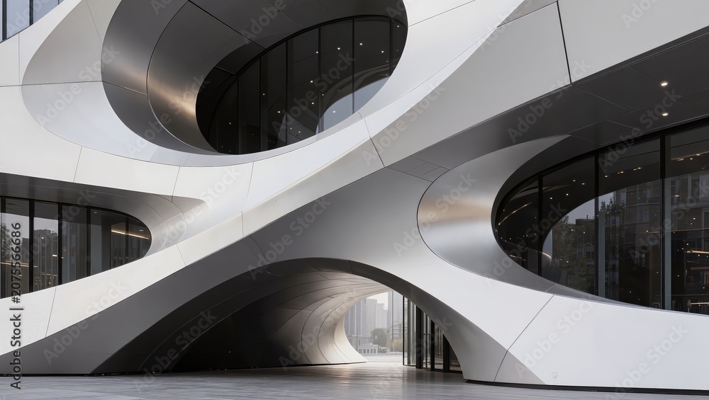 Fototapeta premium Futuristic Parametric Architecture and Biomorphic Geometric Structures Collection