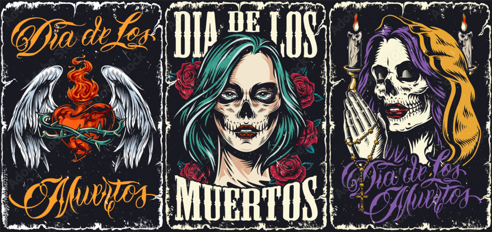 Fototapeta premium Dia de los Muertos art designs