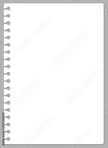 Cuadro en lienzo Page of torn blank white paper from a spiral notebook vector illustration