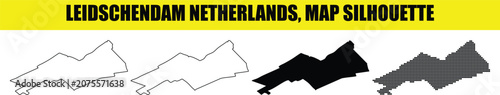 Fotografie Leidschendam netherlands map silhouette variety bundle including different artistic styles for mapping and web graphics