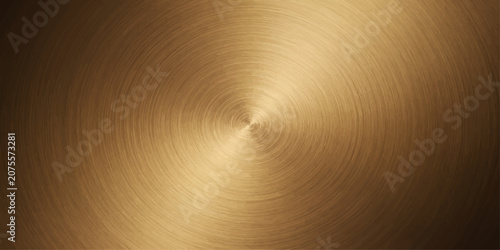 Luxury Brushed Gold Metal Texture Background with Shiny Circular Stainless Steel Pattern and Industrial Metallic Surface Design