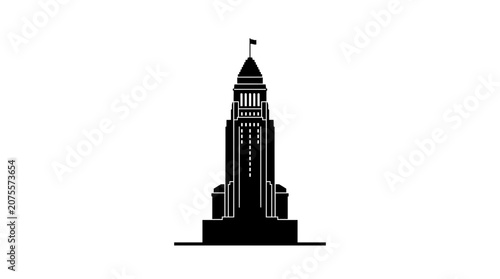 Black silhouette of a skyscraper building.