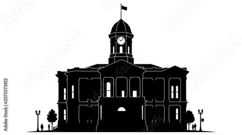 Government Building Architecture Silhouette Front.