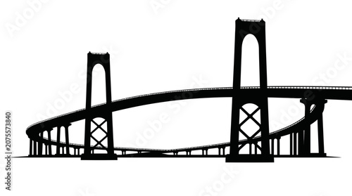 Large Bridge Structure With Towers.