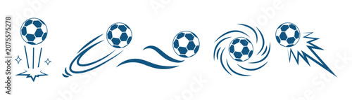 Obraz na płótnie Soccer ball bounce motion line set, hand drawn football movement