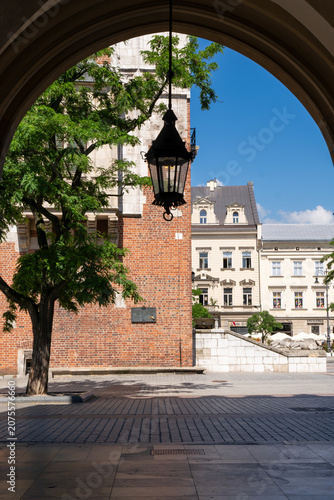 A view of Kraków's Main Market Square from the Cloth Hall. Krakow, Poland