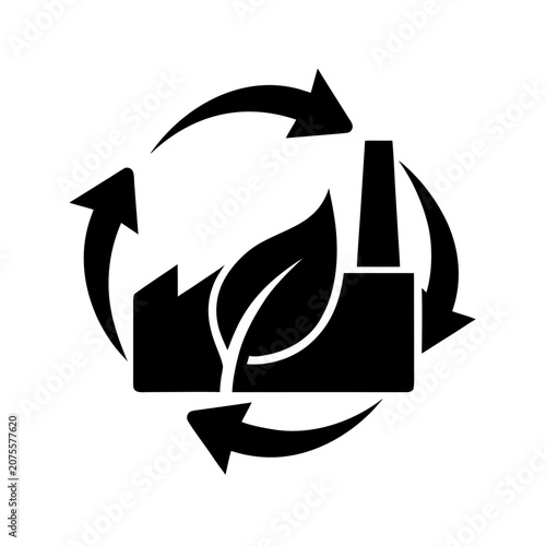 Sustainable green factory and renewable industrial manufacturing concept with industry, renewable