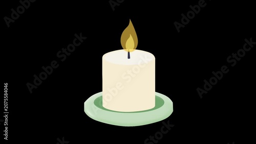 2D Animated Candle with Gentle Flame for Meditation and Relaxation