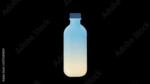 2D Animated Water Bottle with Minimal Design for Healthy Lifestyle