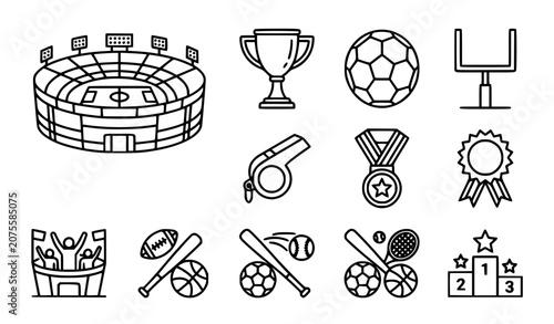 Photos Professional Sports Championship Outline Vector Icon Pack
