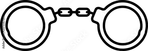 Photography Handcuffs outline graphic symbol for legal justice and security concept with sim