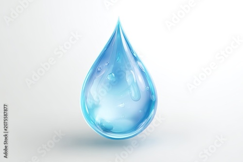 Single crystalline liquid drop hangs suspended against a light background