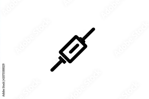Stylized electronic component symbol depicted with bold black outlines on a white background