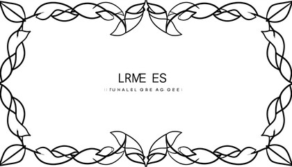 Minimal leaf line art border frame.