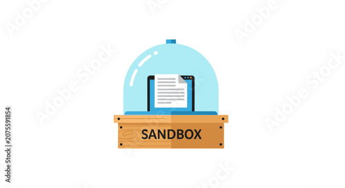 Software Sandboxing Concept Illustration for Cybersecurity and Secure Application Testing