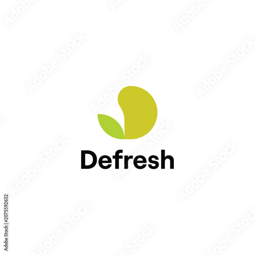 Defresh modern restaurant logo mark