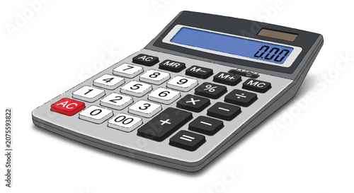 Portable handheld calculator with large display and keypad ideal for quick math and finance tasks.