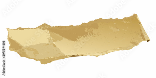 Cuadro en lienzo Torn crumpled paper fragment on a white background illustrative style