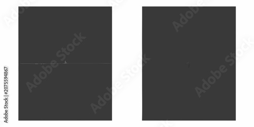 Schilderij op canvas Horizontal line with small notch dark silhouette on white background