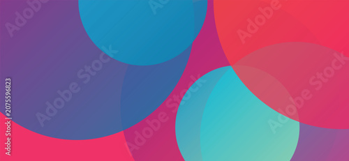 Bild auf Leinwand Abstract overlapping neon gradient circles background