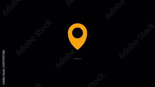 Location icon pointer animation on Transparent background. map marker icon for travel maps navigation apps and artistic location tracking. GPS pin Placeholder. alpha channel