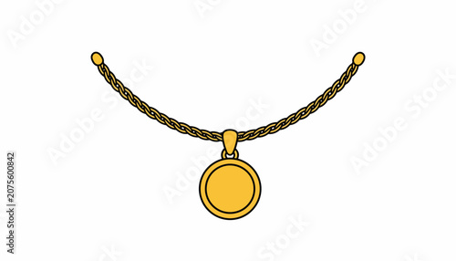 Fotografi Golden pendant necklace, luxury jewelry, fashion accessory, gold chain