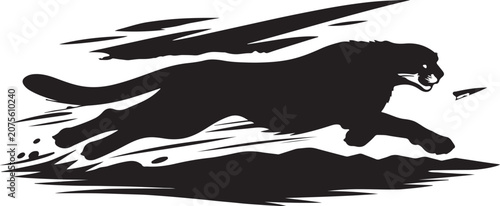 Running Black Panther Fast Speed Silhouette
