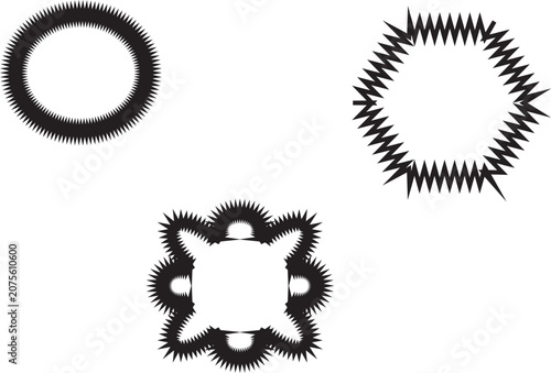 Set of hand drawn floral doodle icons with simple black outlines isolated on white background for creative design projects.