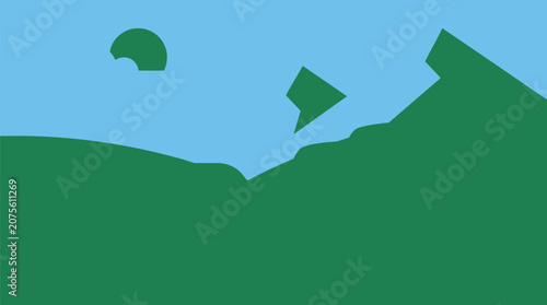Stylized graphic representation of coffee plants featuring vibrant red coffee cherries.