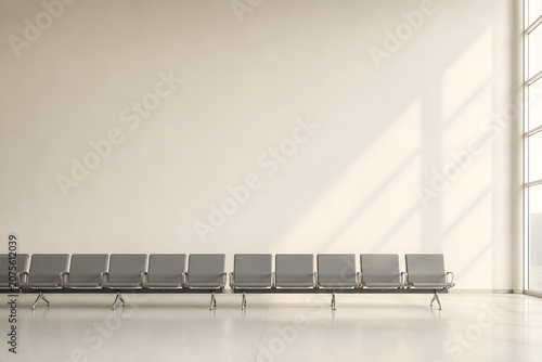 Minimal Airport Waiting Chairs Background