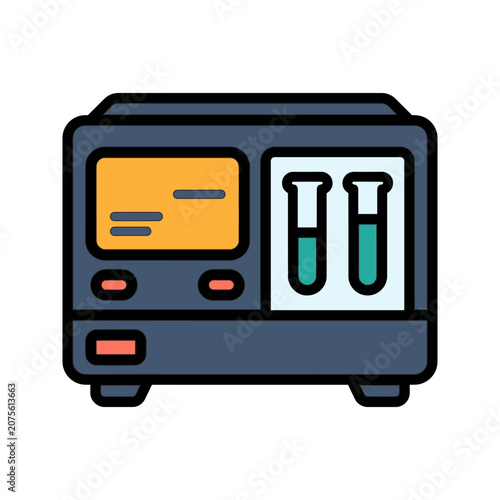DNA Sequencer Lab Machine Icon for Genetics