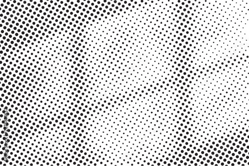 Monochrome halftone dots pattern with abstract gradient texture background.