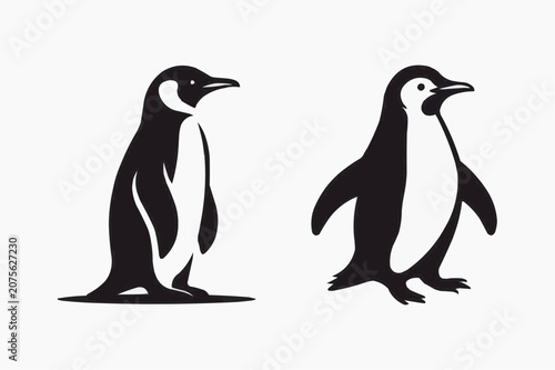 penguins on a white background