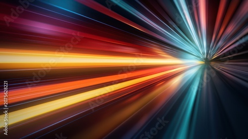 Abstract High Speed Motion Light Trails