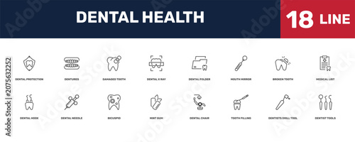 Photos dental health icon set with _icon18_, _icon17_, dental protection, broken tooth