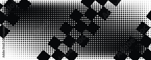 Quadro su tela Black and white checkered rectangular frame