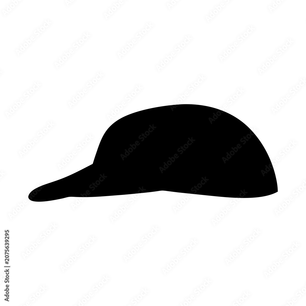 Fototapeta premium Minimalist black flat cap icon - A sleek, simple black flat cap silhouette depicted as a clean vector icon for modern designs and branding.
