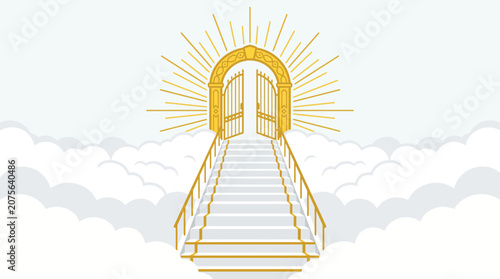 Stairway to Heaven with Golden Steps and Radiant Light.