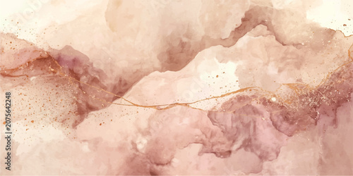 Foto Abstract watercolor texture with subtle hues of rose and gold, creating a serene and artistic backdrop