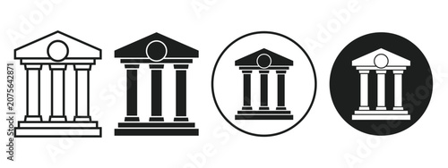 Картината върху платно Building icon for banks and securities companies