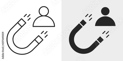 Фотография User Engagement Icon represents interaction levels, participation, and audience activity