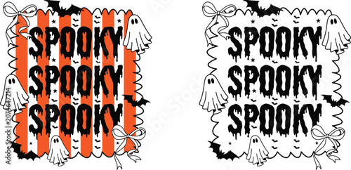 Spooky halloween decorations and signs for a frightful night