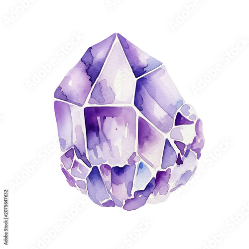 Watercolor Crystal Stone PNG Transparent