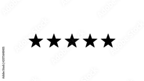 Five gray stars Five star rating animation, minimalist black stars symbol for customer feedback and review systems . Five stars rating icon customer satisfaction icon concept Special with rating star 