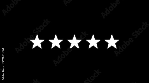 Five gray stars Five star rating animation, minimalist black stars symbol for customer feedback and review systems . Five stars rating icon customer satisfaction icon concept Special with rating star 