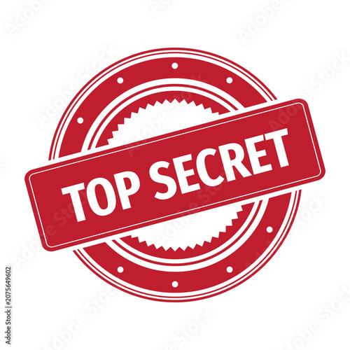 Tableau sur toile Red Top Secret Stamp Seal, Label Vector Icon Isolated on White Background